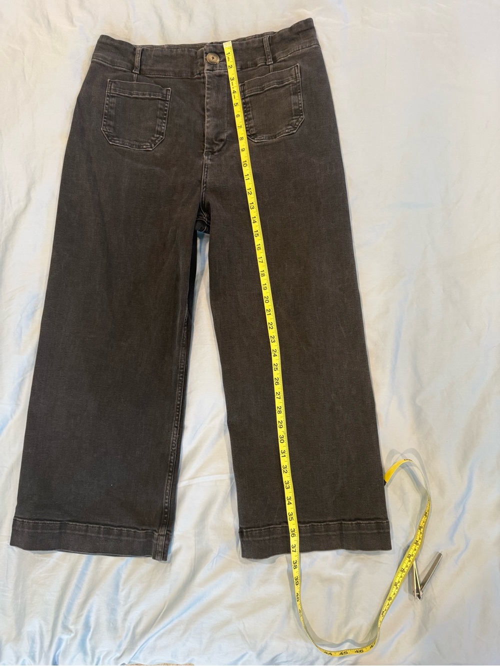 Anthropology Pilcro Wide-Leg Jeans in Dark Gray